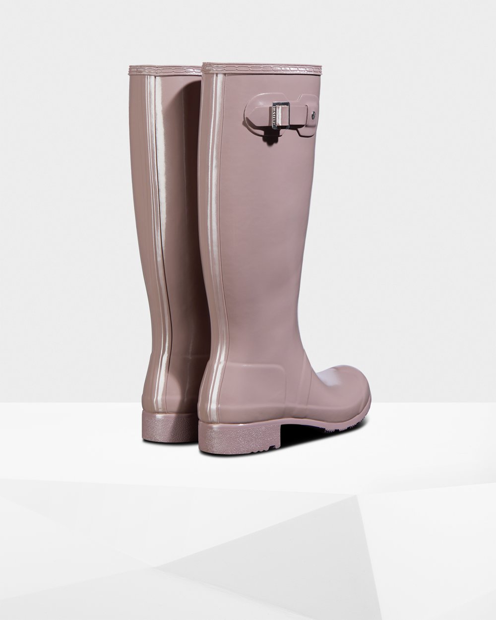 Hoge Regenlaarzen Dames - Hunter Original Tour Foldable Gloss - Paars - 29YXNBMPW